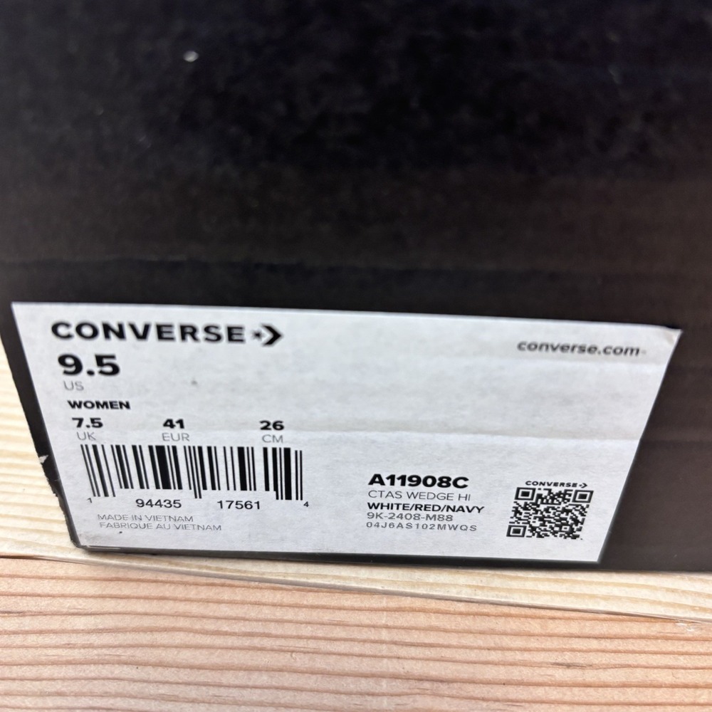 Converse Chuck Taylor Women's 9.5 Sneakers Hidden Wedge Hi Top White A11908C - Picture 7 of 7
